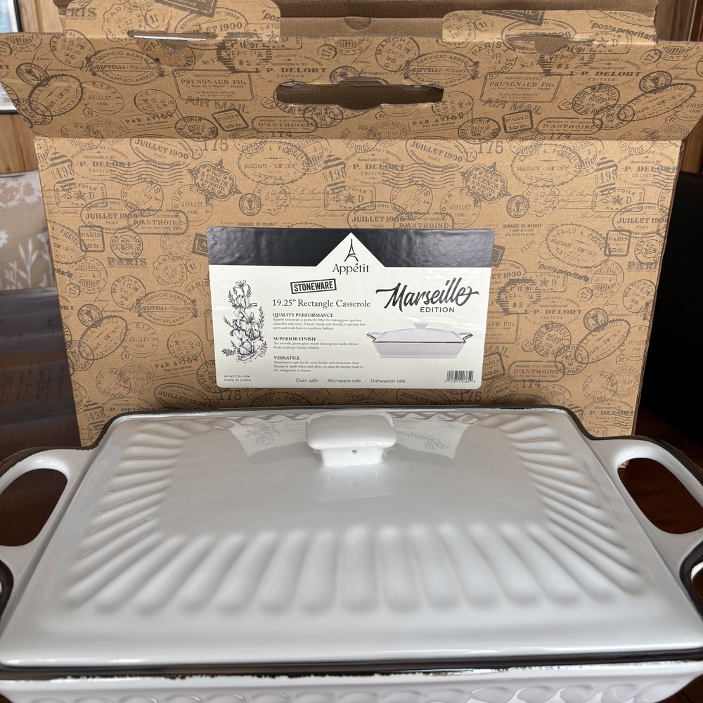 Marseille Edition Rectangular Casserole - White